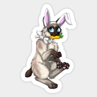 Bobtail BunnyCat: Seal Point (White) Sticker